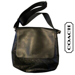 COACH |  Unisex Black Leather Charles Messenger Bag